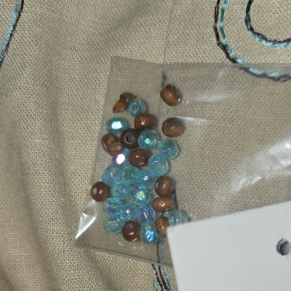 NINETY Embroidered A-Line Skirt w/ Brown & Iridescent Beading - Picture 11 of 11